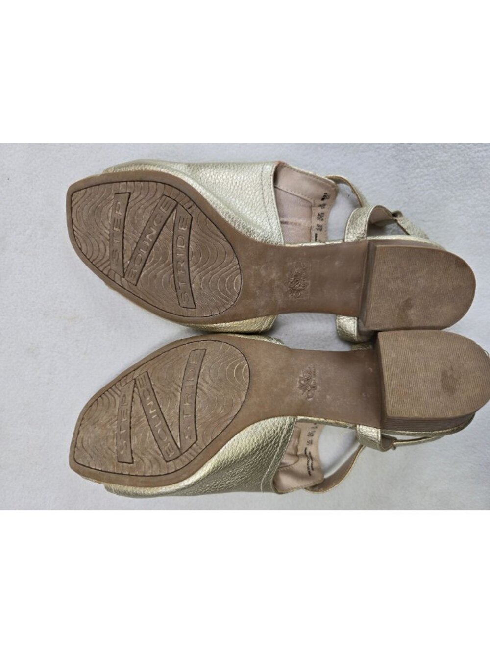 Life Stride Soft System Womens Size 10 Gold Open-Toe Heeled Sandals - Picture 7 of 7